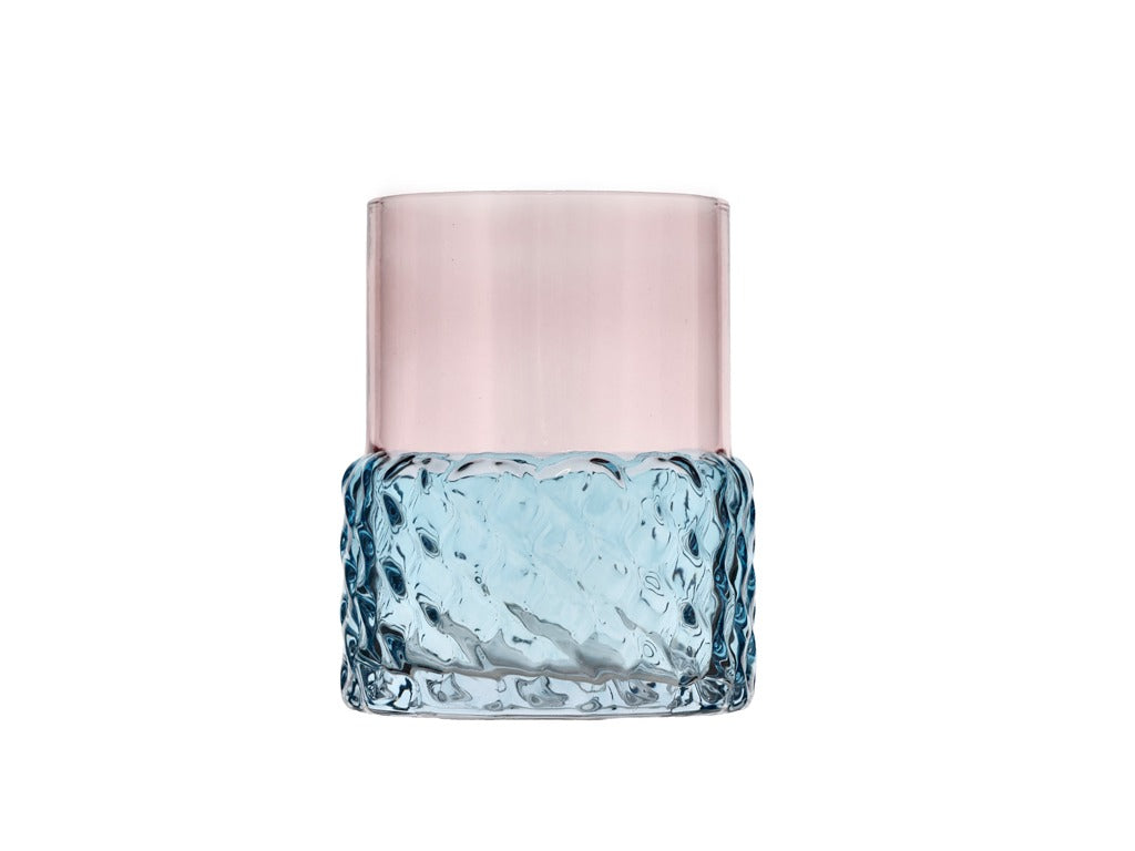 Tealight holder Glow 7.7 x 10 cm Blue/Rose