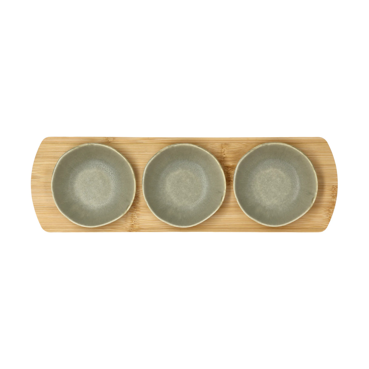 Bamboo tray with 3 bowls Shoku 32 x 10 cm Pure Green