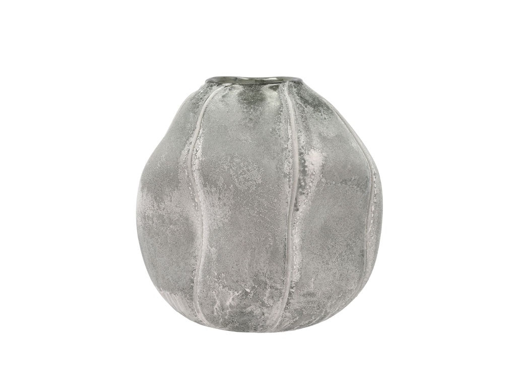 Vase Sigt 27 cm D25 cm Smoked Pearl Sandblasted glass
