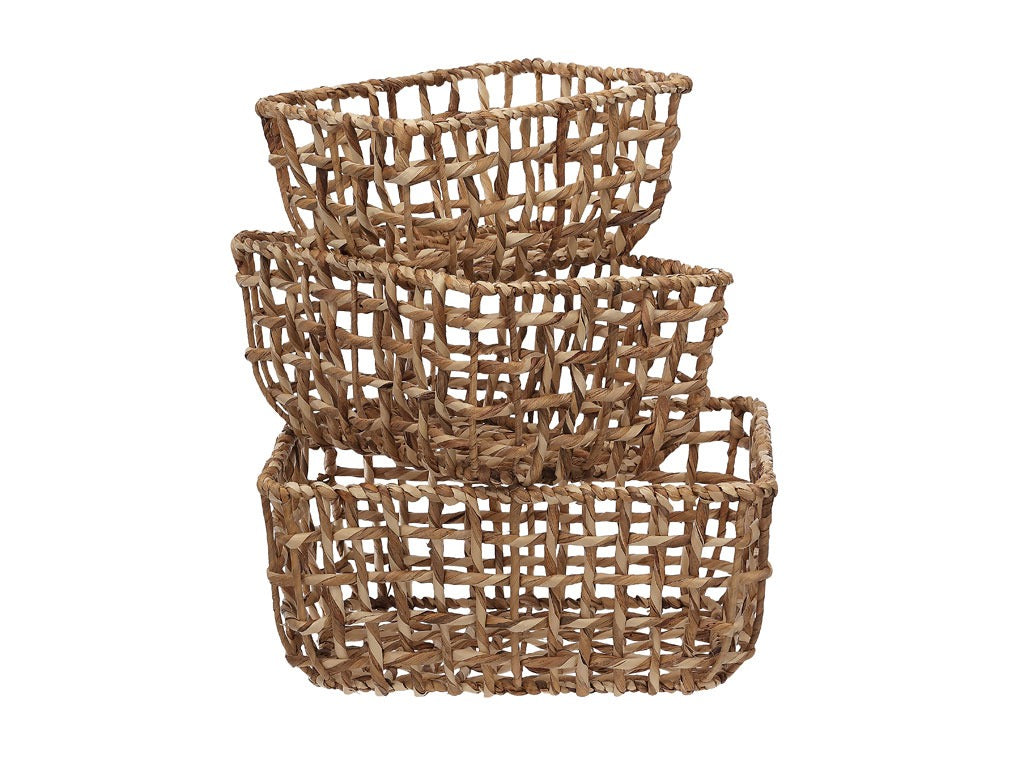 Basket set Tavaha Set of 3 water hyacinth