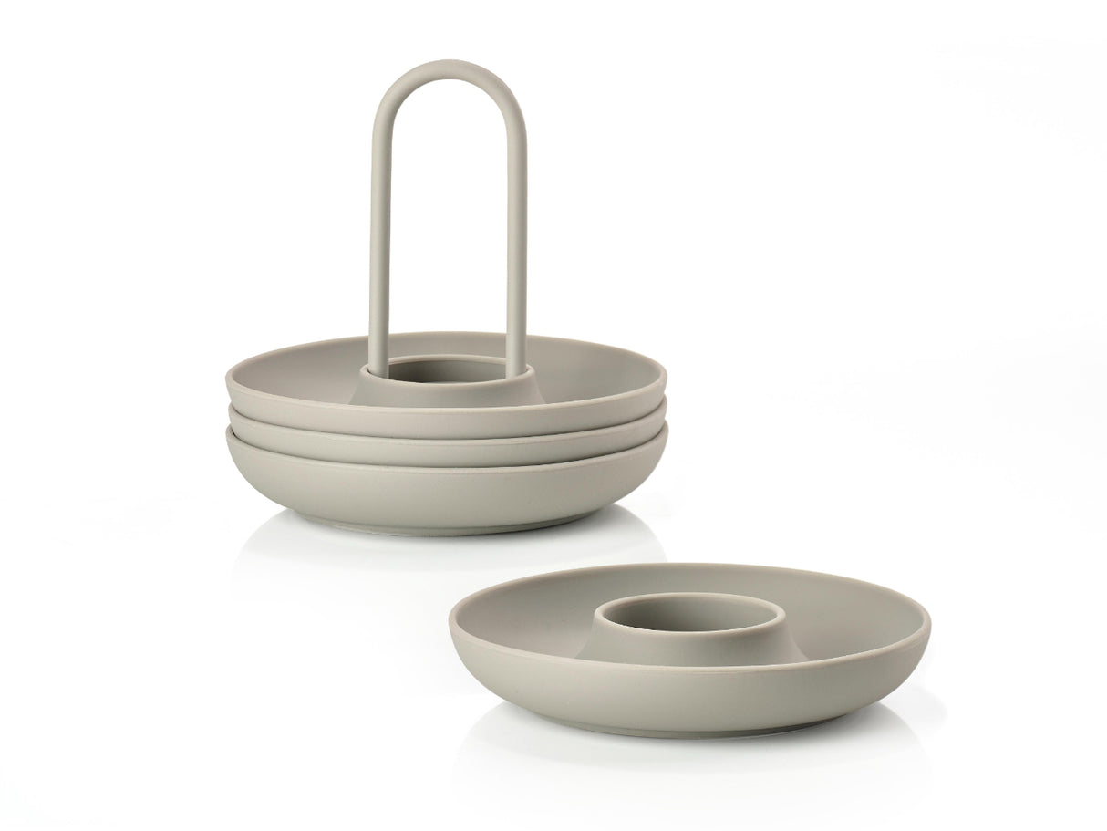 Egg cups w. Holder Singles 4 pcs. Mud