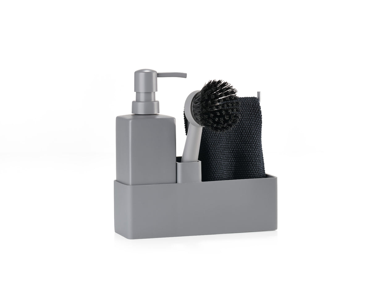 Dishwashing set w. cloth Grey