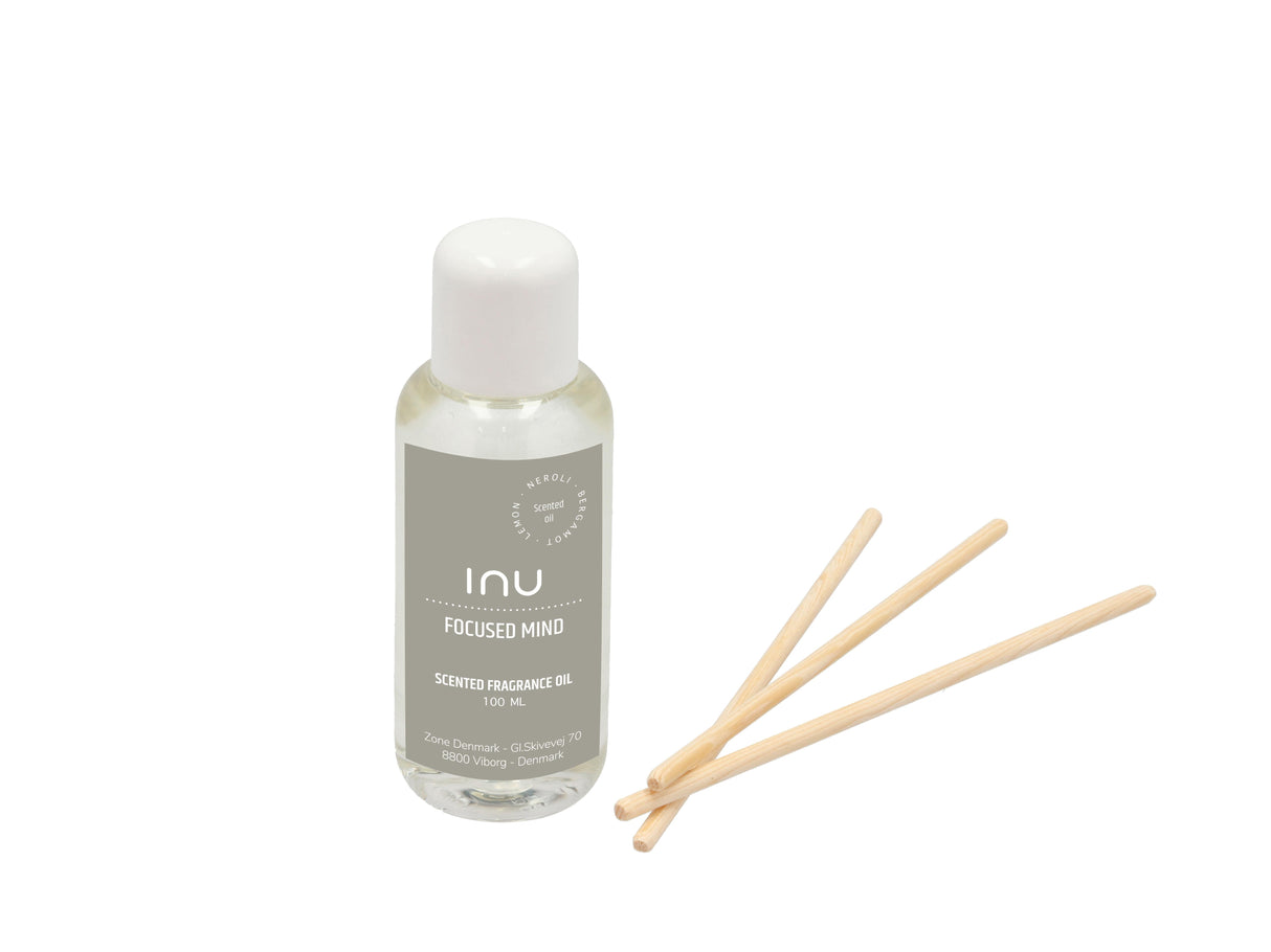 Scented diffuser refill + 5 sticks Inu Focused Mind 100 ml