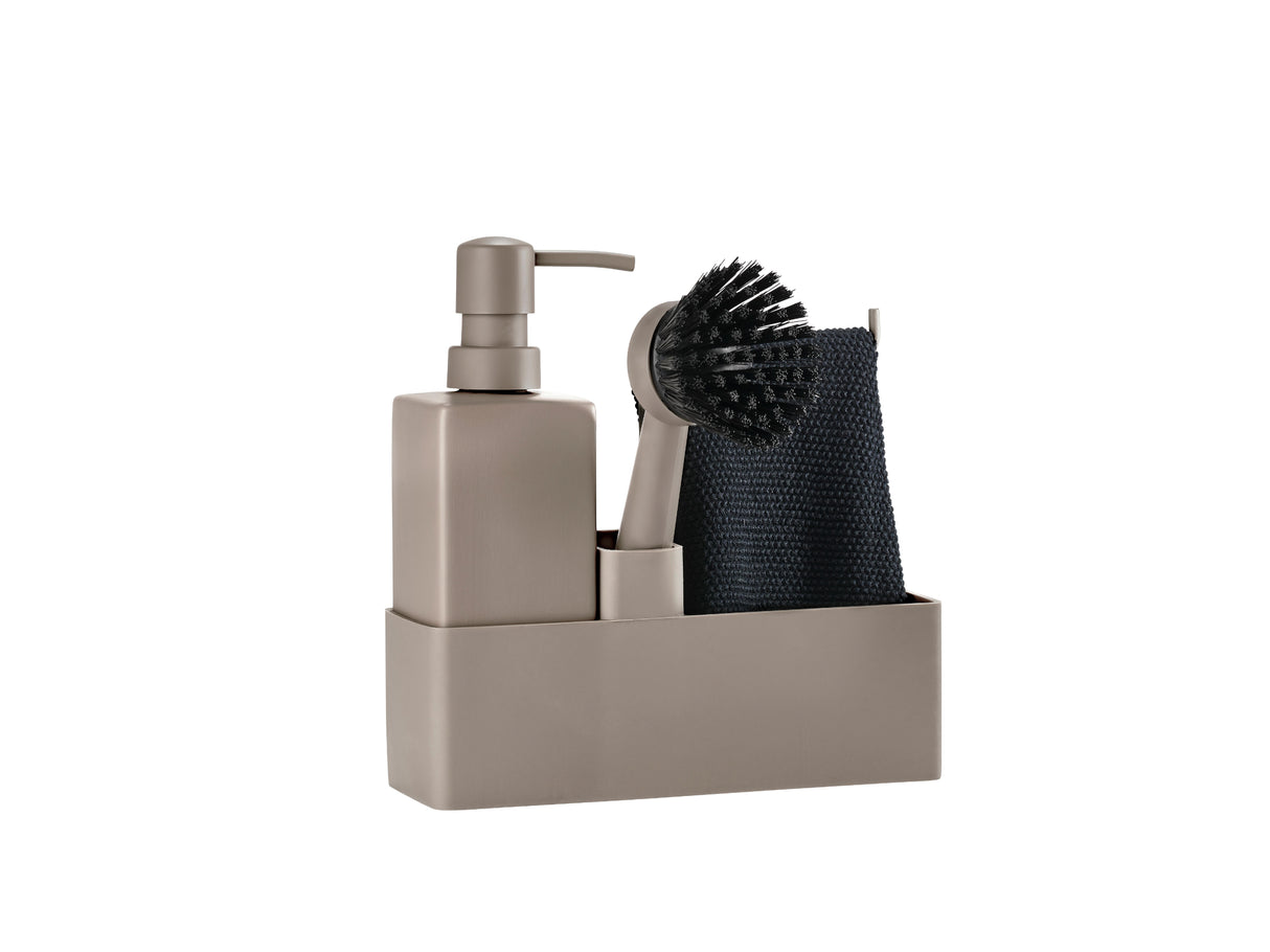 Dishwashing set w. cloth Taupe