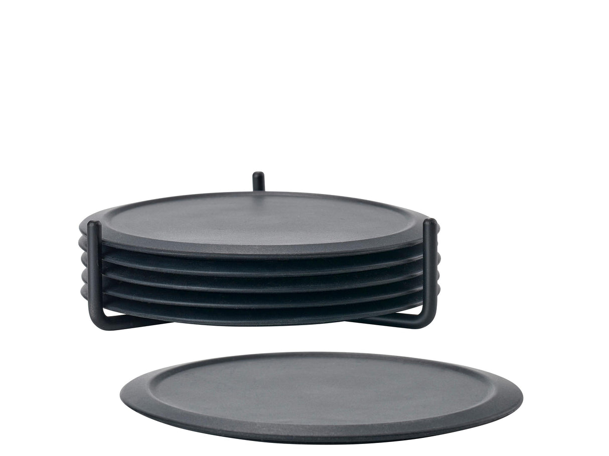 Coasters w holder Black Singles