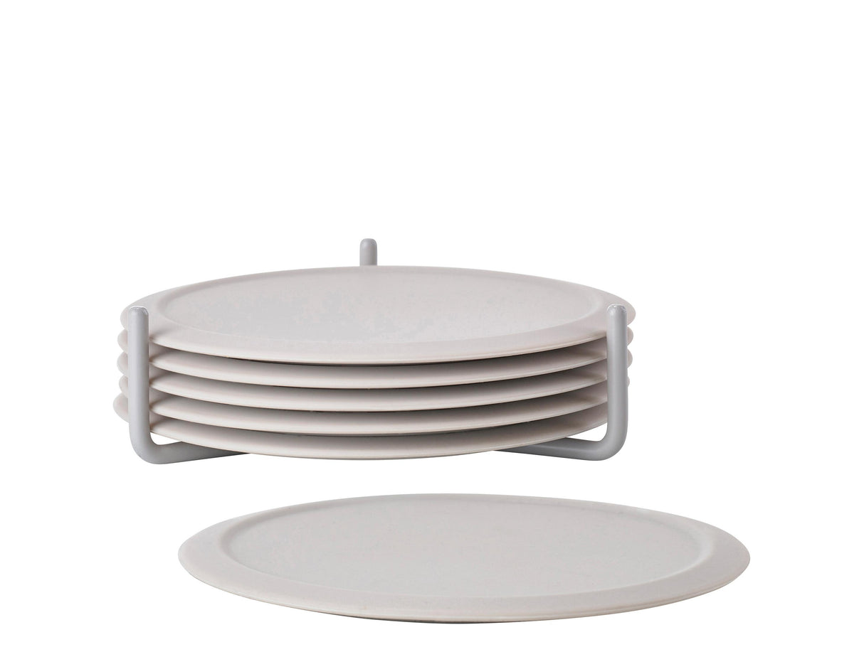 Coasters w holder Warm Grey Singles