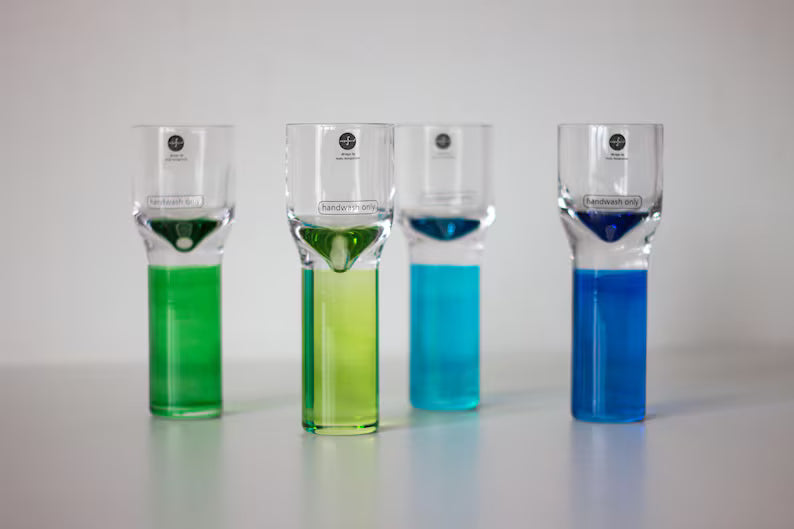 Club schnapps glasses 4-pack blue/green