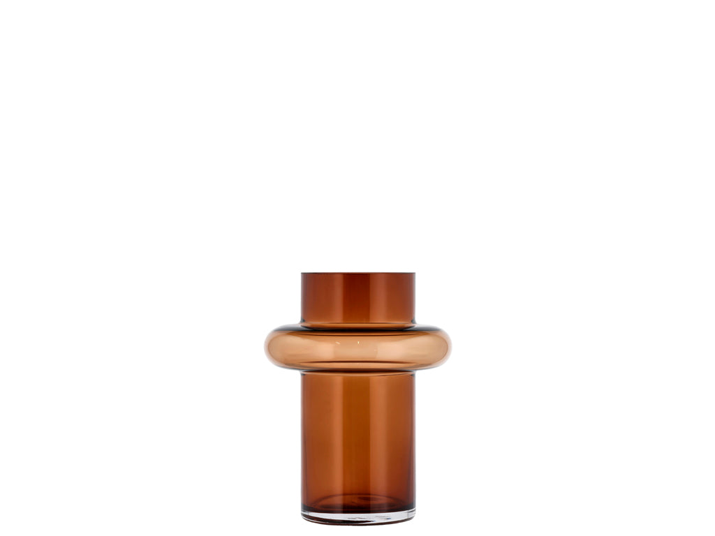 Vase Tube 20 cm Amber Glass