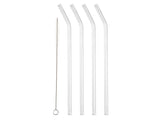Straw with bend 21.5 cm 4 pcs Clear Glass