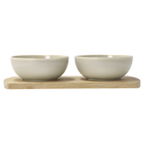 Bamboo tray with 2 bowls Shoku 28,5 x 13 cm Soft Beige