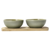 Bamboo tray with 2 bowls Shoku 28,5 x 13 cm Pure Green