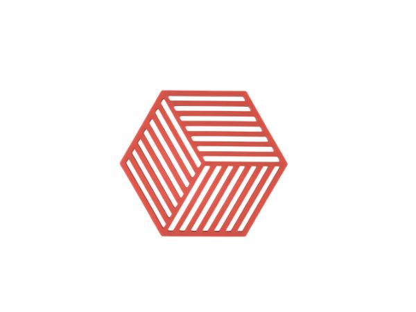 Trivet Hexagon Burned Red Silicone