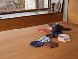 Trivet Triangles Burned Red L24