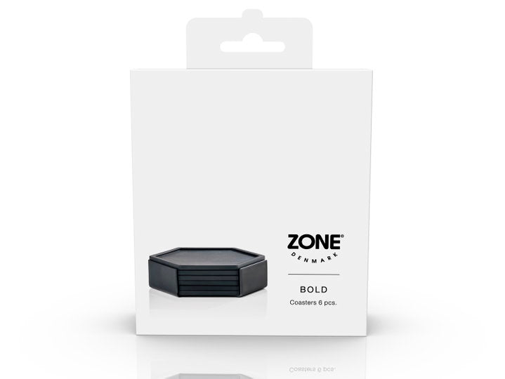 Coasters Bold 6 pcs Black