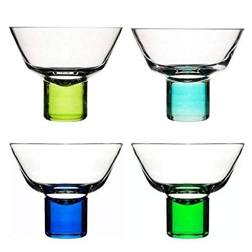 Club martini glasses  4-pack  blue/green