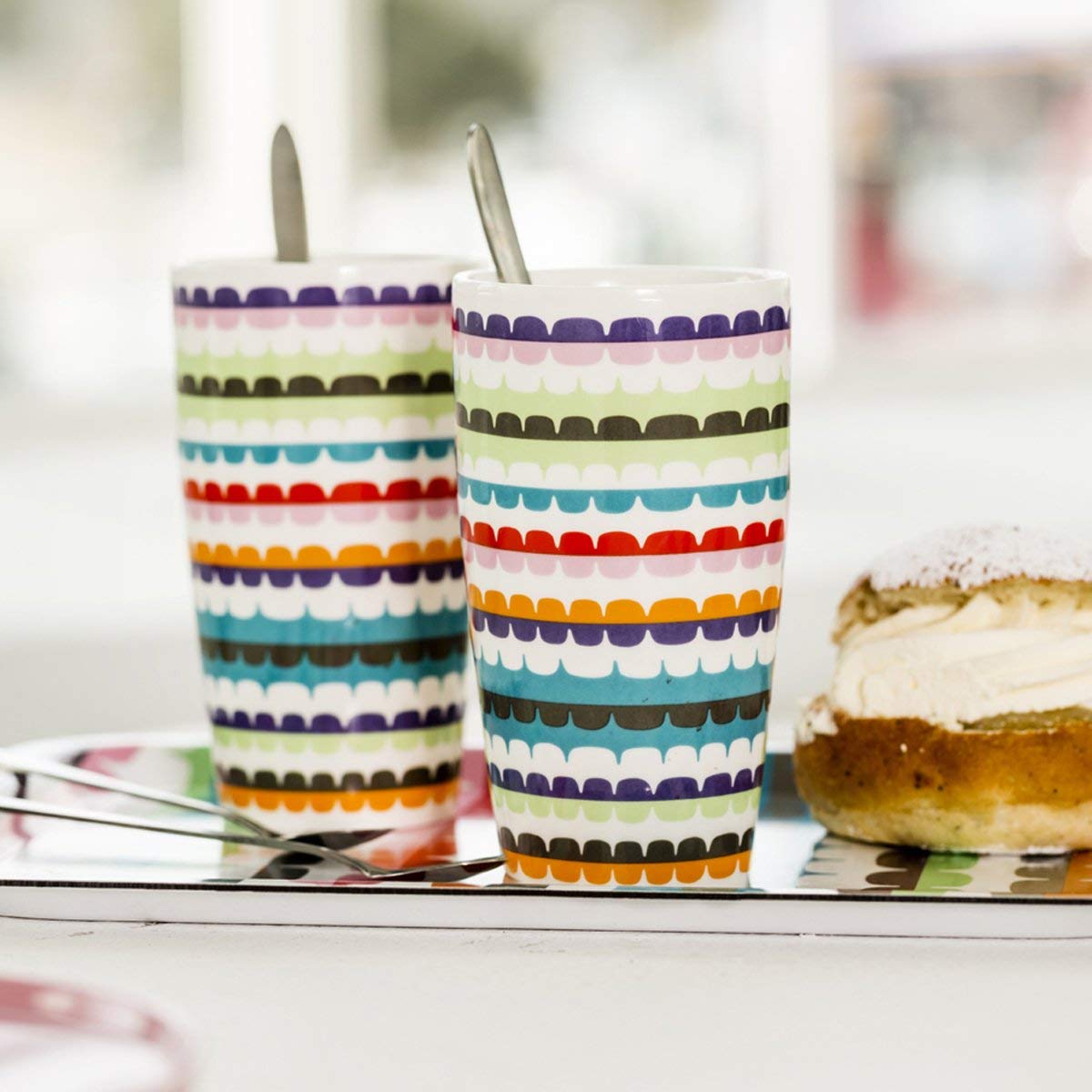 POP latte mug with spoon 2-pack