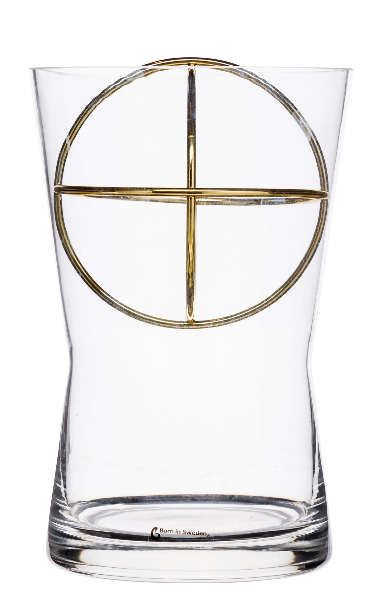 Vase M w. SS Ball Goldplated