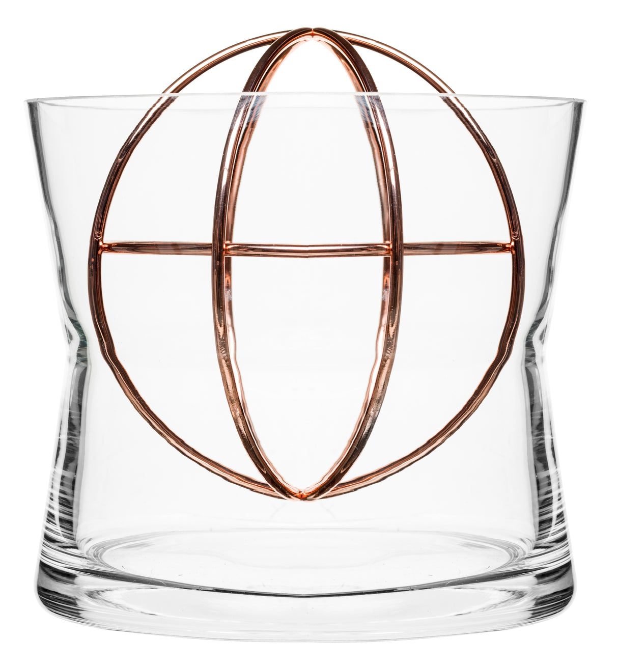 Vase L w. SS Ball Copperplated