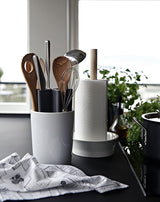 Kitchen towel holder shiny white/ash