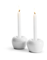 Apple Candleholder Small White 2 pack