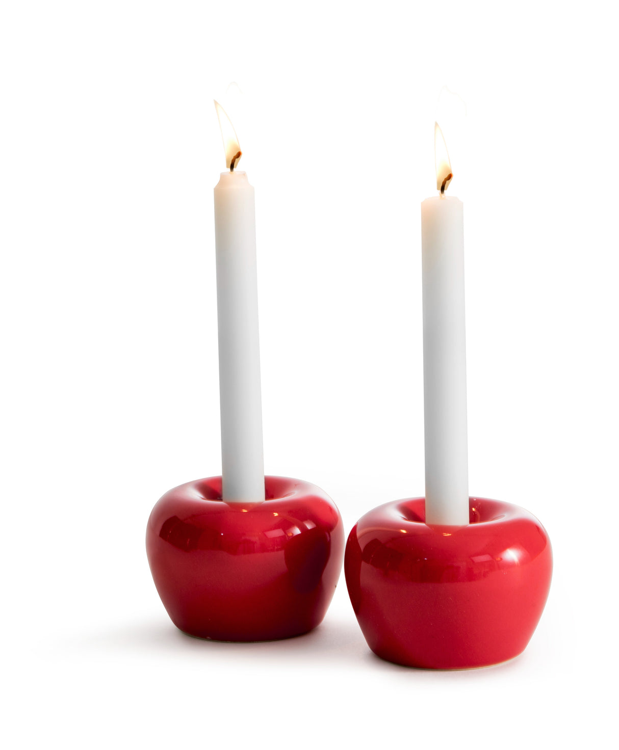Apple Candleholder Small Red 2 pack