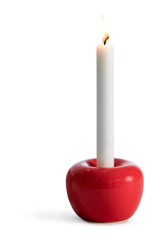 Apple Candleholder Medium Shiny Red