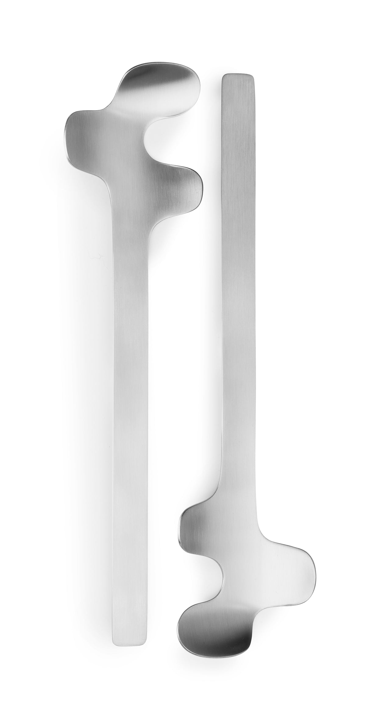 Leaf Salad Servers Set Steel