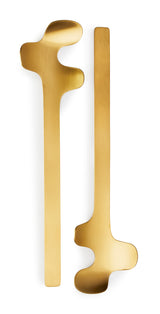 Leaf Salad Servers Set 18/8 Steel PVD Gold