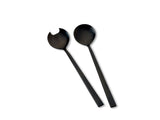 Salad servers black matte fini