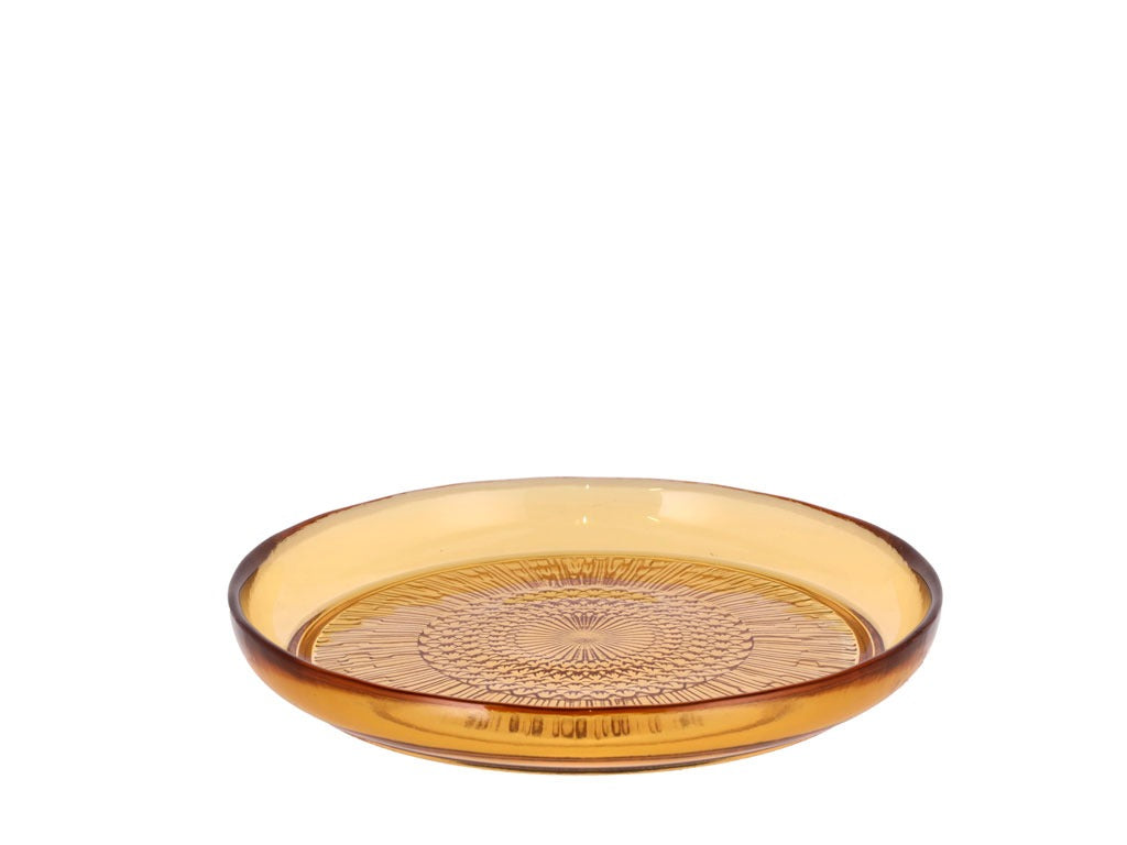 Glass plate Kusintha 18 cm Amber