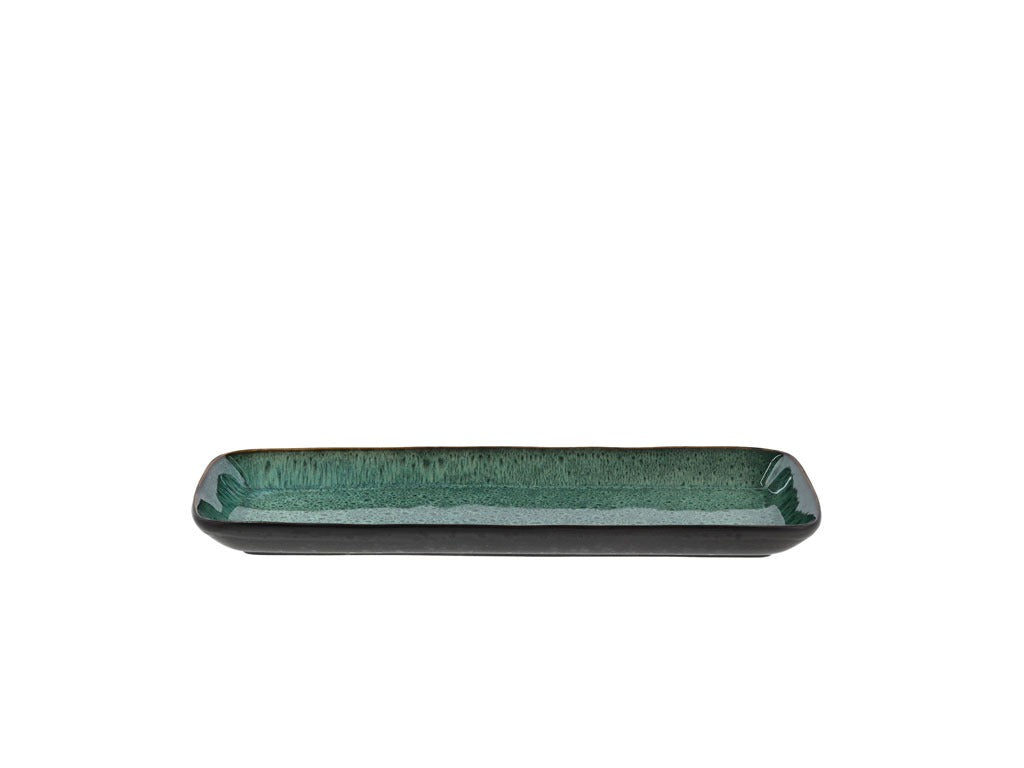 Serving dish rectangular 38 x 14 cm Black/Green
