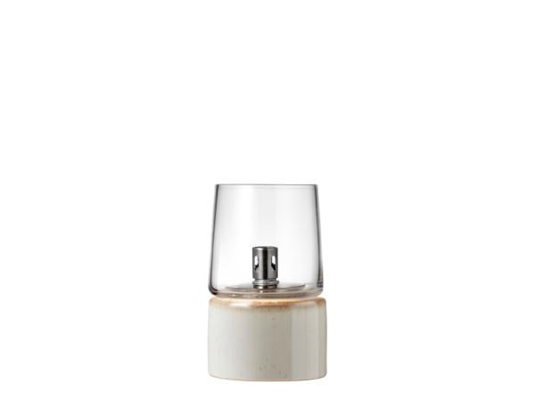 Oil lamp Gastro Dia. 8.5 x 14 cm Cream Stoneware/Steel/Glass