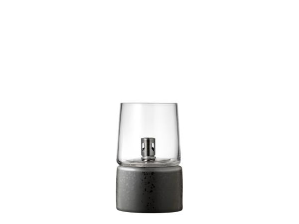 Oil lamp Gastro Dia. 8.5 x 14 cm Black Stoneware/Steel/Glass