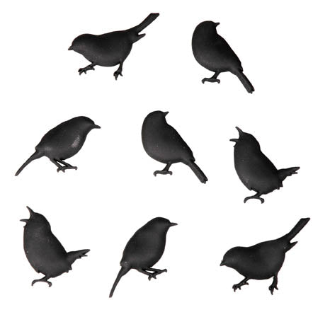 Bird Magnet Set Of 8 Black