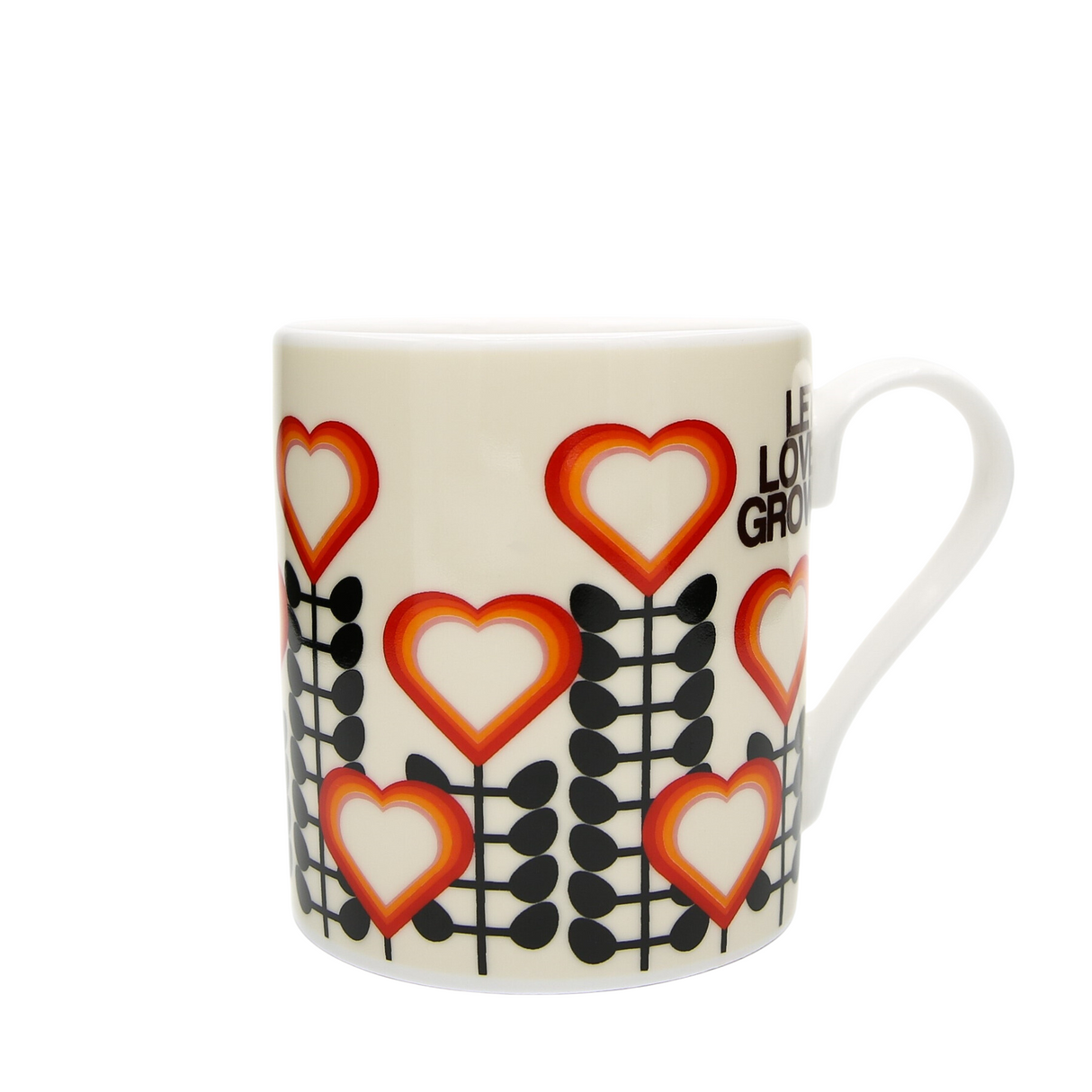 Frances Collett - Medium Ceramic Mug - 275ml - Let Love Grow - Cream