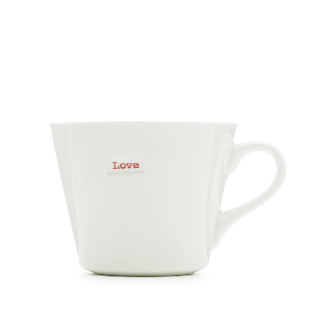 Bucket Mug Medium Pair - 350ml - Love (Red) & Love (Red)