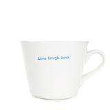 Bucket Mug Medium - 350ml - Live Laugh Love (Blue)