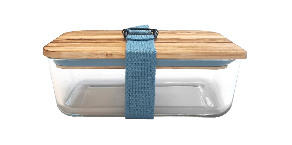 Lunch box with belt and seperator - blue