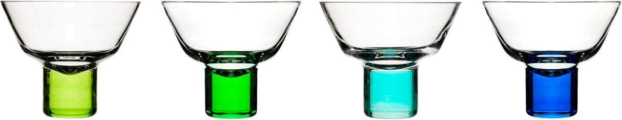 Club martini glasses  4-pack  blue/green