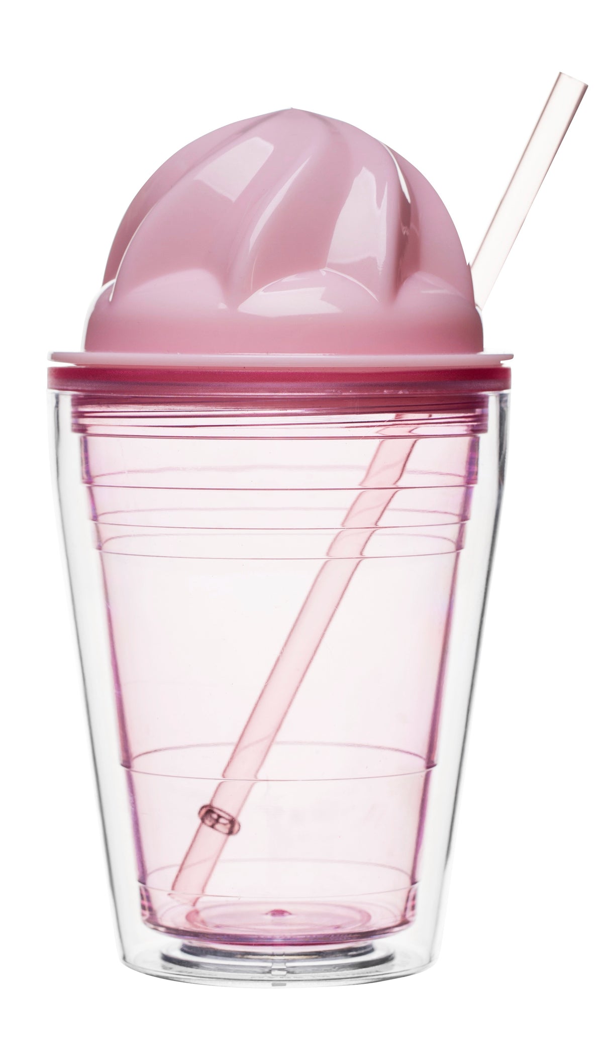 Sweet milkshake with straw  pink