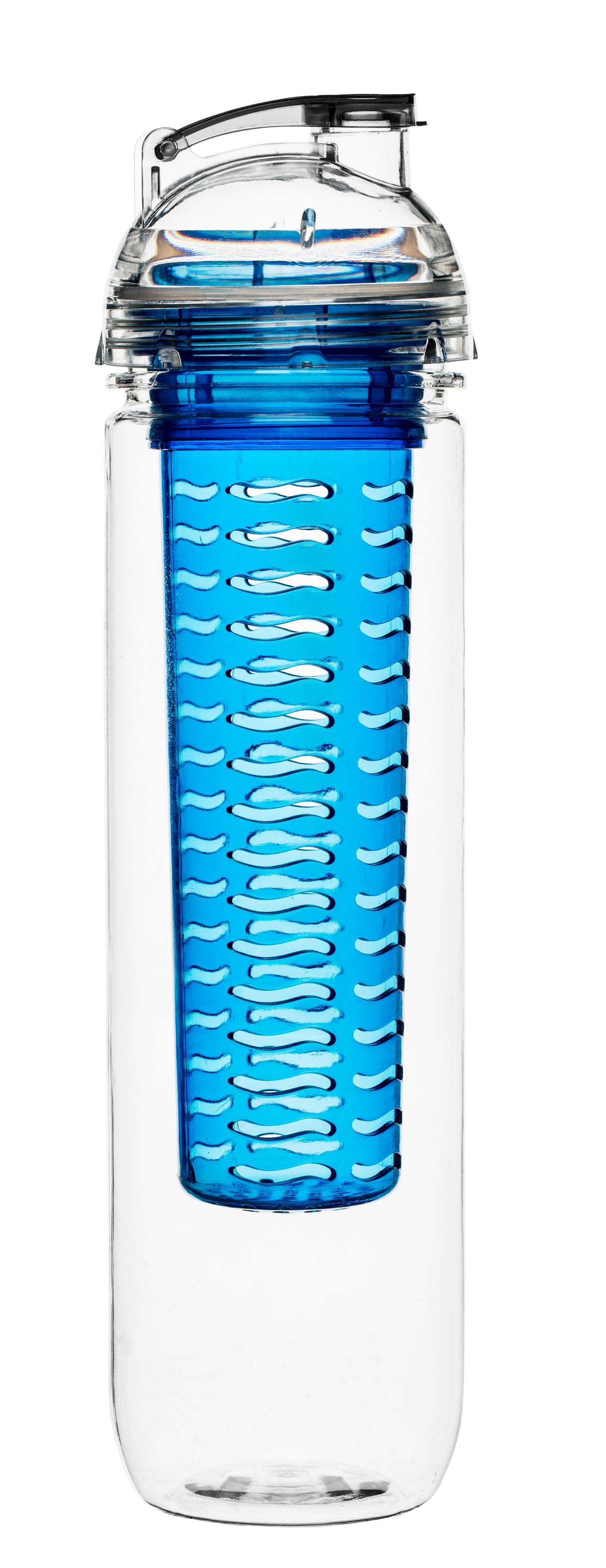 Fresh bottle with fruit piston blue