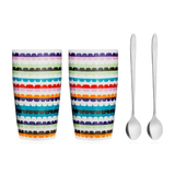 POP latte mug with spoon 2-pack