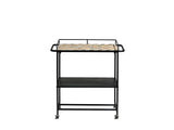 Bar trolley w.stone insert Karv 81x46x83 cm Black Iron