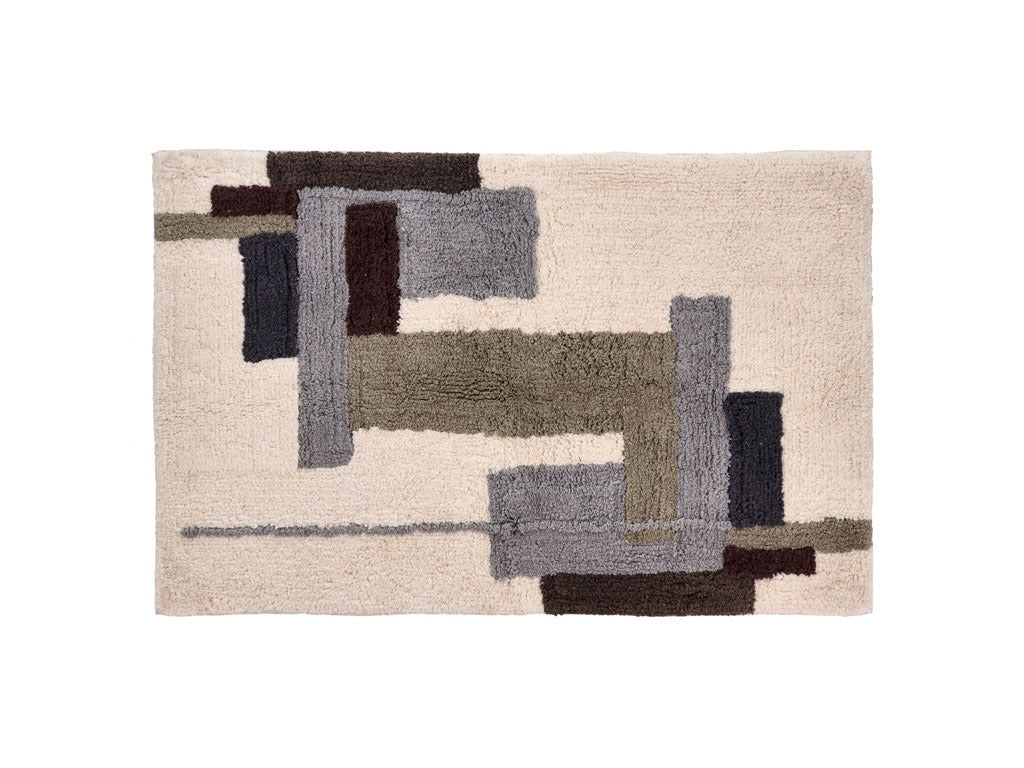 Rug/Wall rug Laerk 110x70 Grey/Offwhite 100% Cotton
