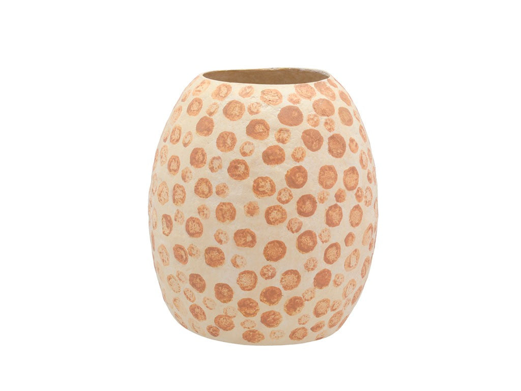 Decoration vase Tana D23.5 H28.5 cm Cream/Nougat Paper mache