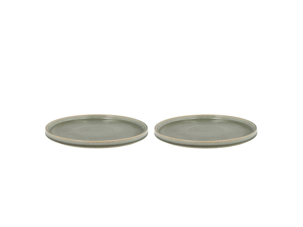 Lunch plate Fjord 20.5 cm 2 pcs Green Porcelain
