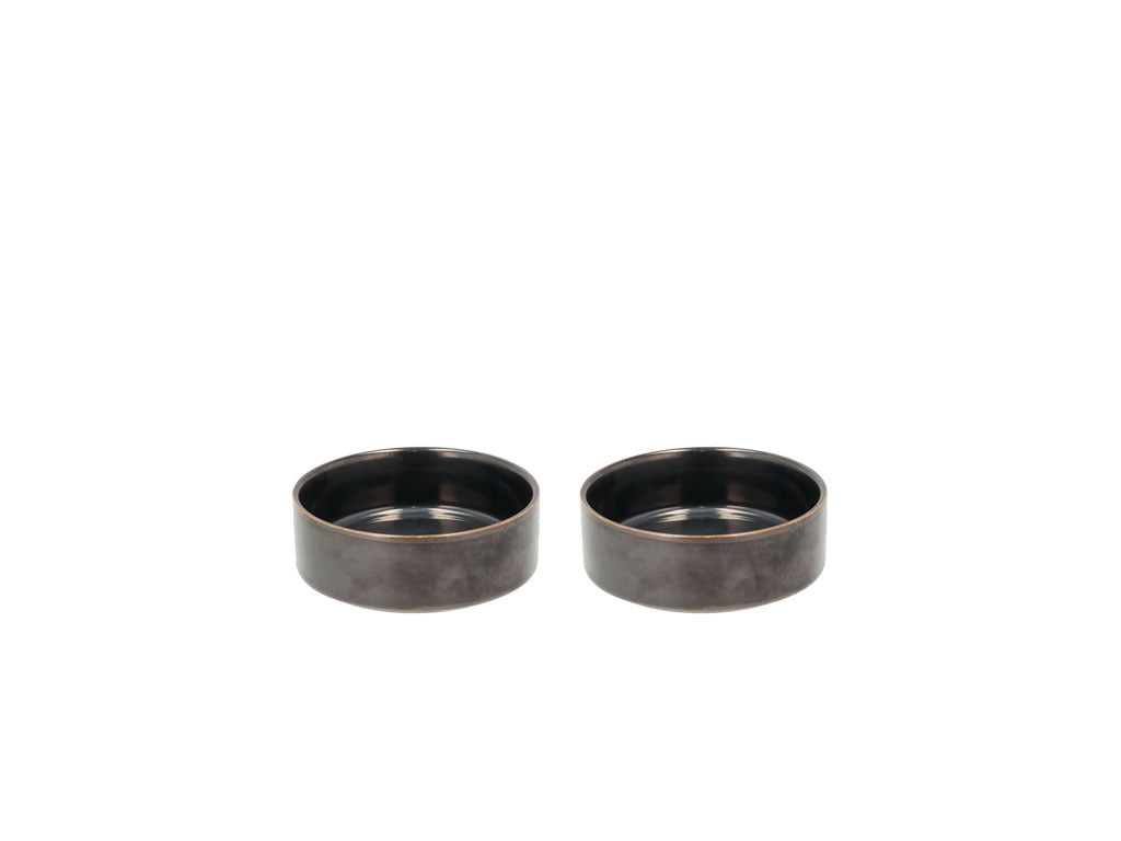 Bowl Fjord 0.125 liter 2 pcs Black metallic Porcelain