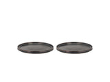 Lunch plate Fjord 20.5 cm 2 pcs Black metallic Porcelain