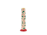 Candlestick with dots Styles 21 cm Rose/Green Polyresin