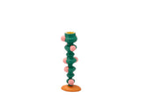 Candlestick with blobs Styles 18 cm Green/Rose Polyresin